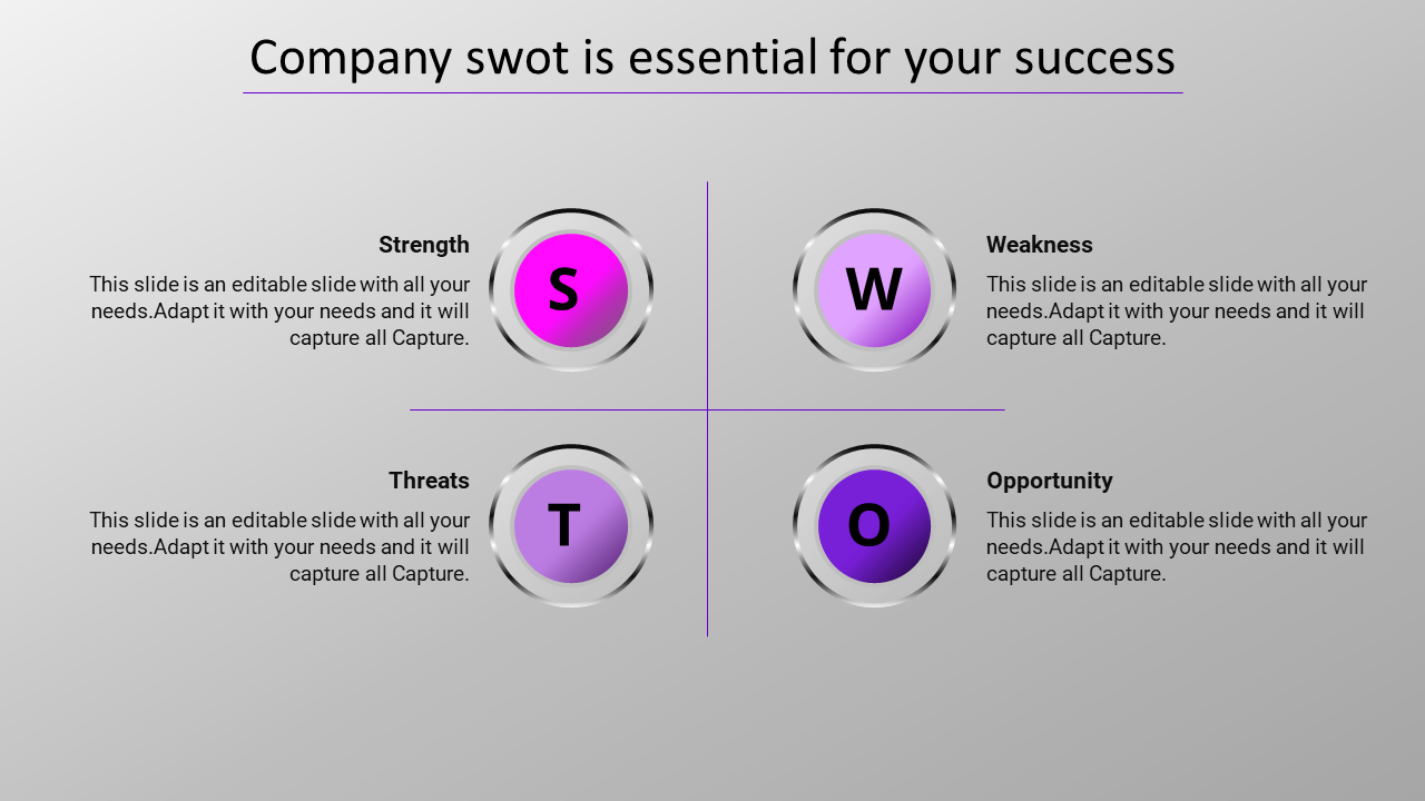 swot analysis powerpoint presentation download-company-swot-4-purple